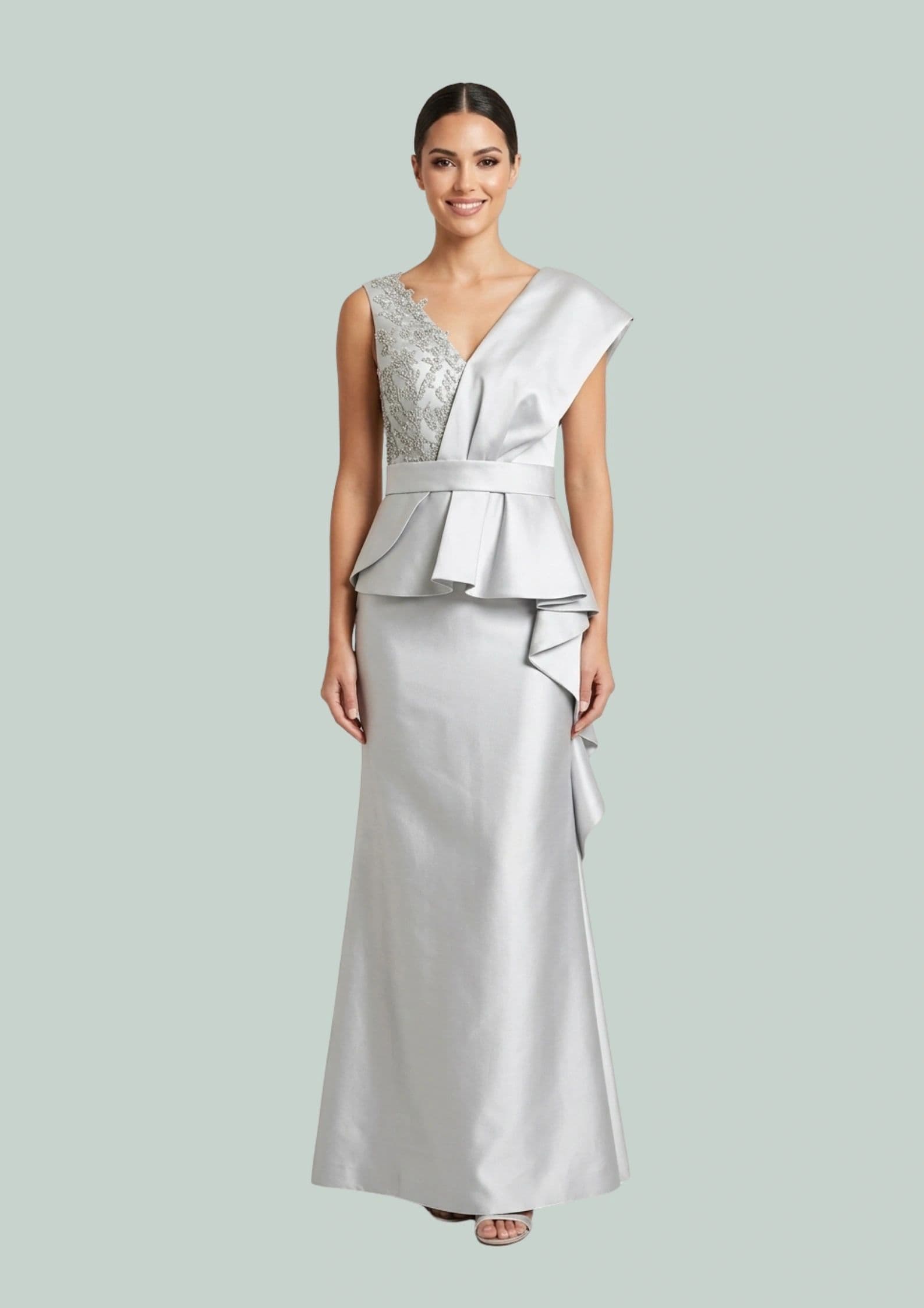 Elizabeth Hallie Uy Corset Bodice Beaded Gown