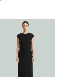 Rajo Laurel Black Cap Sleeve Long Dress